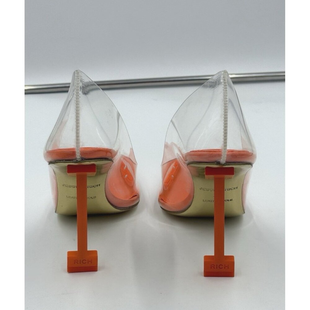 Share Jessica Rich Heels So Fancy Sandal Clear Orange EU 37 USA 6.5 7 - Picture 5 of 11